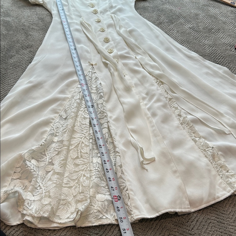 Karen Alexander Vintage Lace Maxi Dress Ivory Size 8 - Picture 14 of 15